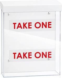 lot 442075 image: 9.1 x 11.6 Outdoor Take One Brochure Holder Waterproof Wall Mount Literature Permit Box with Lid Screws Clear Acrylic Document Holder Fits Letter Size A4 Flyers Booklets Pamphlets (TAKE ONE WHITE)