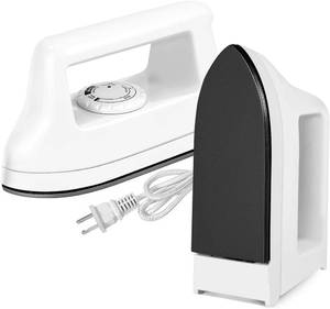 lot 442078 image: Mini Iron for Crafts and Travel - Electric Heat Press Machine for Quilting and Sewing (White) - 6.49 x 3.74 x 2.6 Inches