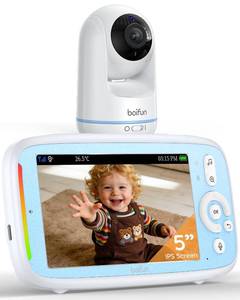 lot 442081 image: Retails for $119 BOIFUN 5 Baby Monitor, 1080P WiFi Baby Camera Via Screen and App Control, Night Vision, 2-Way Talk, Cry& Motion Detection, Record & Playback, Lullabies, Phone App, Works with iOS, Android