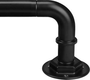 lot 442086 image: Byondeth Curtain Rods for Windows 16 to 144 Inches Adjustable Blackout Wrap Around 1 Inch Diameter Curtain Rod, Black
