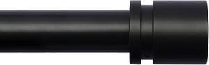 lot 442089 image: Byondeth Curtain Rods for Windows 16 to 120 Inches Adjustable Length 1 Inch Diameter Window Curtain Rod with Aluminium Finials, Black
