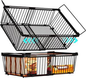 lot 442098 image: Large Freezer Organizer Bins Upgraded Bottom Leak-Proof net Fit 10 to 20 Cu.Ft Deep Freezer 1 Pack  Expandable Stackable Chest Freezer Organizer Bins , for Fridge, Deep Freezer, Cabinet