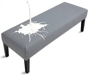 lot 442119 image: Fuloon Waterproof Dining Bench Cover, Removable Bench Slipcover Washable Bench Seat Protector Cover for Living Room, Bedroom, Kitchen (Light Grey)