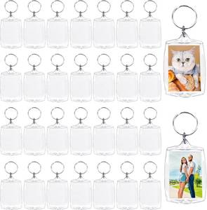lot 442124 image: Baaxxango Acrylic Photo Frame Keyring,Clear Picture Keychain as Gift  Picture Insert Blank Keyring,Suit for Artwork,Photocard Holder,DIY Craft