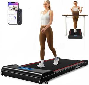 lot 187309 image: Retails for $250 Lichico Walking Pad Treadmill Under Desk for Home with BLDC Core and Extra-Large Belt, Remote and App Control, Portable and Compact for Small Space