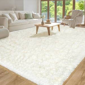 lot 421025 image: Area Rug for Living Room 6x9, Ultra Soft Shaggy Area Rugs for Bedroom, Upgrade Non-Slip Plush Fuzzy Carpet for Bedroom Girls Boys Room Home Nursery Teens Modern Indoor Home Dorm Decor, Cream White
