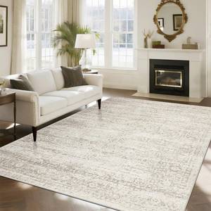 lot 152175 image: Washable Rugs 8x10 Area Rugs for Living Room,Ultra Soft Faux Wool Retro Rugs for Bedroom,Dining Room,Non Slip&Non-Shedding Low Pile Vintage Print Rug Indoor Large Carpets for Home Office Decor