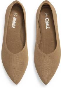 lot 152176 image: ATHMILE Pointed Toe Flats for Women Dressy Work Shoes Business Casul Knit Ballet Flats Slip on Office Ladies Comforttable Dress