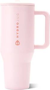 lot 152179 image: HydroJug Traveler 40oz, Insulated Tumbler with Handle & Straw, Pink Sand