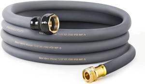 lot 152187 image: Garden Hose 58x 25ft Brass Rubber Heavy Duty Water Hose 300 PSI Grey  Solid Brass connector,Heavy Duty,Rubber Water Hose 600 PSI Burst Pressure Durable Flexible Hose All-Weather Performance