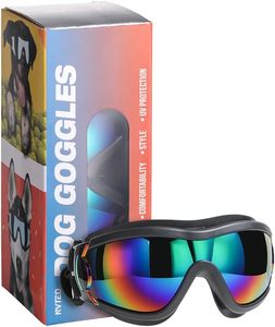 lot 152200 image: Dog Sunglasses Dog Goggles, UV Wind Dust Fog Protection Pet Glasses Eye Wear with Adjustable Strap for Medium or Large Size (Laser)