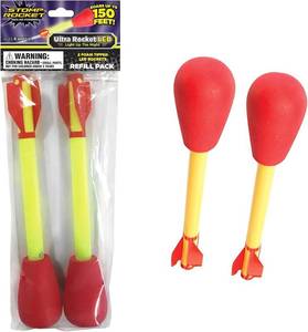 lot 152203 image: Stomp Rocket Ultra LED Rocket Refill Pack Soars Up to 100ft, 2 Rockets  LED Foam Tipped Rockets Replacement for Rocket Launcher - Fun Backyard & Outdoor Kids Toys Gifts for Boys & Girls
