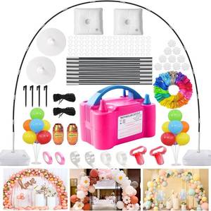 lot 251630 image: Balloon Arch Kit with Balloon Pump, 9FT Tall &10FT Width Adjustable Balloon Arch Stand Balloon Arch Frame with Base for Wedding Birthday Party Decoration