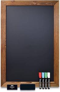 lot 251635 image: Better Office Products Magnetic Chalkboard, 20x30 Rustic Wood Frame Chalkboard Sign, Wall Mount VerticalHorizontal, Includes Chalk Markers, Eraser, Chalk Board Easel Sign for Home Business Decor