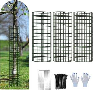lot 251636 image: Tree Trunk Protector, 3 Pack Metal Mesh Tree Bark Protector 5 Dia x 16-12 H with Zip Ties & Stakes, Expandable tree guards trunk protector, Tree Protectors from Deer, Trimmers (3 Packs)