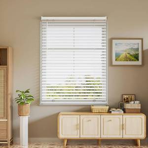 lot 251642 image: SZXIMU 2 Cordless Blinds for Indoor Windows, 46 W X 64 H Mini Blinds  Light Filtering Horizontal Window Blinds, Vinyl Blinds & Shades for Home Bedroom Living Room Bathroom Kitchen Office, White