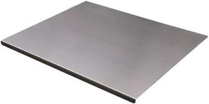 lot 251655 image: OTAVILEM Cutting Board for Kitchen, Food Grade Stainless Steel Cutting Board Non Toxic, Metal Chopping Board for Veggies, Meat, Fruits, Bread and Baking 15.7L x 15.7W