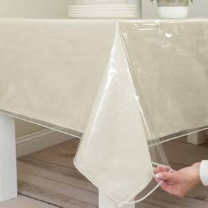 lot 251658 image: Benson Mills Heavy Duty Crystal Clear Plastic 100% Waterproof Tablecloth Protector, Vinyl PVC Table Cloth, Oil Spill Proof Wipe Clean Table Cover Tables (70 x 126 Extra Wide RectangularOblong)