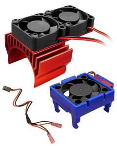 lot 251667 image: VXL-3s ESC Cooling Fan and Motor Cooling Fan Dual Fan Set  Compatible with Traxxas Slash 4x4 Stampede 4x4 Rustler 4x4 Hoss 4 4 Velineon VXL 3s Heat Sink, Red