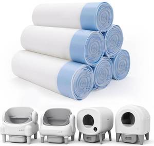lot 251671 image: 60 Count Litter Box Liners for ZeaCotio and Fsitego Self Cleaning Box, Extra Thick Heavy Duty Cat Bags Replacement, 3-4 Gallons Capacity