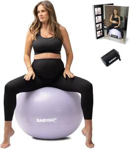 lot 351795 image: BABYGO Birthing Ball - Pregnancy Yoga Labor & Exercise Ball & Book Set Trimester Targeting, Maternity Physio, Birth & Recovery Plan Included Anti Burst Eco Friendly