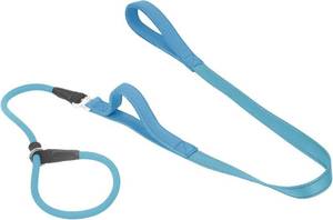 lot 351797 image: Slip Lead Dog Leash with Double Handle, Reflective Dog Training Leash 360  Swivel Anti-Tangle Heavy Duty Nylon Slip Lead and Collar for Medium Large Small Dog No Pull Walk 5FT Light Blue