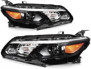 lot 351825 image: Driver Side Headlight Assembly Fit for Chevrolet Malibu 2016-2018  Fit 2016-2018 for Chevrolet Malibu Headlights  Driver Side  Chrome Housing Amber Reflector OE#84217585