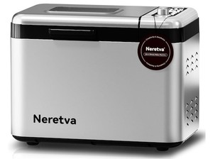 lot 351834 image: Retails for $160 Neretva Bread Maker, 3.3LB Larger Bread Machine 15-in-1 Stainless Steel & Nonstick Ceramic Pan & Auto Nut Dispenser Breadmaker Machines Full Touch Panel with Gluten Free White Wheat Rye French Pizza