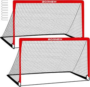 lot 351848 image: 2 Pack Soccer Goal - Backyard & Indoor 7X5  6X4  4X3 ft Kids Soccer Goals  Portable Pop Up Soccer Nets for Youth & Adult, Outdoor Games, Soccer Training Equipment Ages 3-16 Year Gift