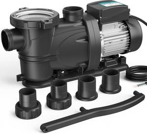 lot 452169 image: Retails for $239 InAbove Ground Pool Pump, Self Primming High Flow (with Timer, 1.5HP, 7350 GPH, 220V)