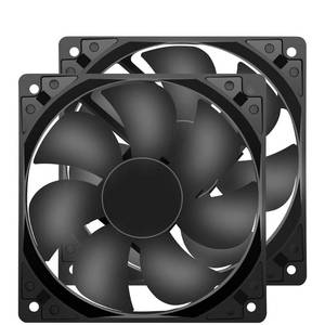 lot 452177 image: 12V DC 120mm 120x120x25mm Cooling Fan 2Pin 2Wire 1600RPM 2-Pack  Durable 2-Pin XH2.54 Connector Easy to Install Versatile for Computer PSU RV Refrigerator Amplifier