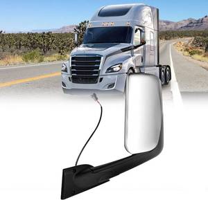 lot 452180 image: Retails for $279 For 2018-2024 Freightliner Cascadia Door Mirror Assembly with Chrome Back Cover Heated Defrost Motorized Left Driver Side LH