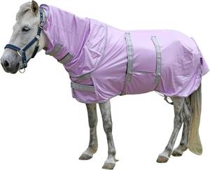 lot 452183 image: LEAFOREST Miniature Pony Horse Fly Sheet - with Neck Cover & Belly Band  Breathable Mesh UV Protection Summer Sheets for Mini Horses Foal Yearling Donkey Violet 48
