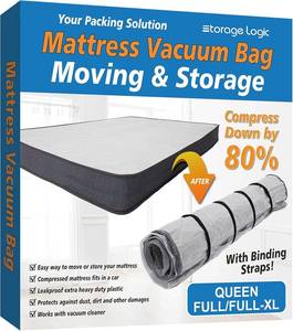 lot 452188 image: QueenFullFull-XL Foam Mattress Vacuum Bag for Moving, Vacuum Seal Mattress Bag with Straps