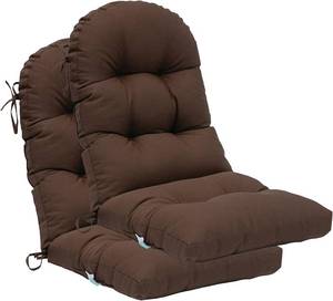 lot 452200 image: QILLOWAY Outdoor High Back Chair Cushion for Adirondack, All Weather Rocking Chair Cushions Thick Padded Replacement for Patio Furniture Set of 2,Coffee