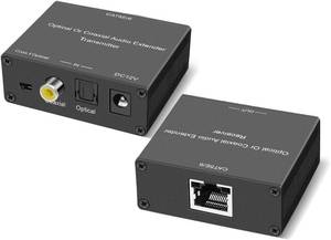 lot 452207 image: Digital Audio Extender Digital OpticalCoaxial Digital Audio ExtenderConverter Over Single Cat5e6 Cable (PoC) up to 500 Standard Supported for LPCM, DD5.1, DTS, and D True HD