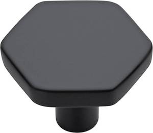 lot 452208 image: 10 Pack Black Cabinet Knob, 1.1 Inch Hexagon Dresser Knobs  Geometric Knob Shape, Single Hole Mount, Kitchen Cabinet Restyle, For Drawers, Dressers, Cupboards, Closet Doors, Home Use