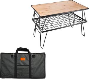 lot 442037 image: camping moon Foldable Multipurpose Stacking Storage Rack, Steel Plating Black