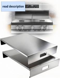 lot 351830 image: Gas Stove Top Covers,2 In 1 Gas Stove Cover,Stainless Steel Gas Stove Covers,Sink Cover Noodle Cutting Board For Electric Gas Burners Sink Noodle Board,Black,Single Size 15x 21.5x3(2, Silver)