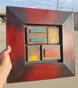 lot 39 image: Set of 4 Metal 3D Art Panels Each Piece 16x16