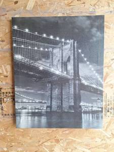 lot 43 image: Brooklyn Bridge Night Photograph Canvas Print 16 x 20 Inches