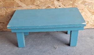 lot 44 image: Blue Painted Wood Step Stool 16 x 10, 6.5 Tall