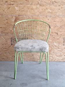 lot 102 image: Green Wire Frame Chair with Cushion Seat
