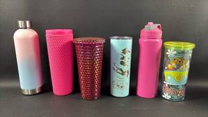 lot 138 image: Drinkware Lot 6 Insulated Water Bottles & Tumblers Mixed