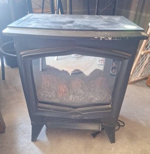 lot 166 image: Tis NOT the Season But Heater Works GREAT Electric Fireplace.