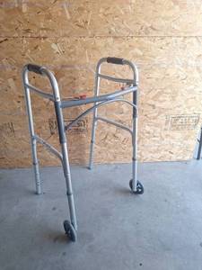 lot 167 image: Aluminum Walker with Wheels and Hand Grips