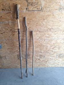 lot 168 image: Ready To Carve Wood Walking Sticks Lot of 3