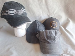 lot 170 image: (4) Baseball Caps Harley-Davidson, Under Armour and Vans