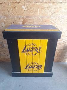 lot 188 image: Los Angeles Lakers NBA Basketball Nightstand, Cabinet, Storage
