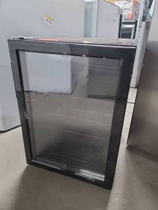 lot 28 image: Beverage Cooler Glass Door Display Refrigerator Black - Retail $350